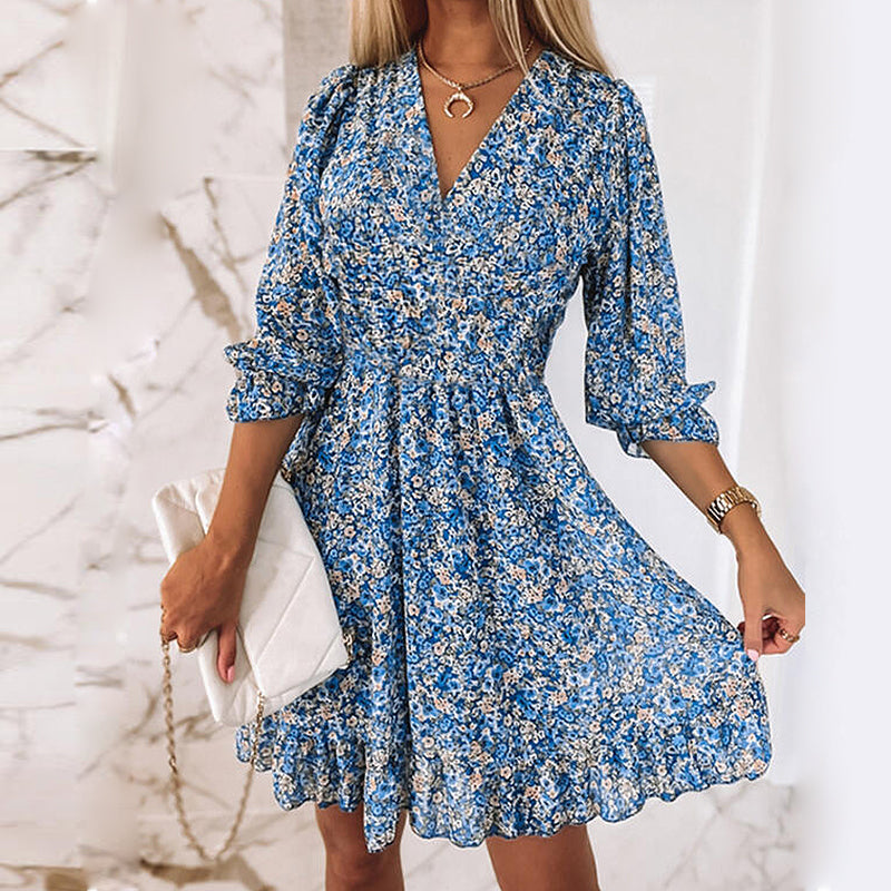 Bequemes - Hübsches Geblümtes Chiffonkleid für dich