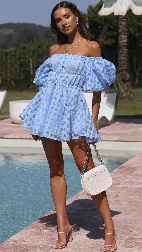 Elegantes Minikleid Mit Puffärmeln Für Frauen