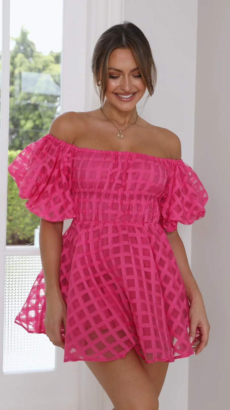 Elegantes Minikleid Mit Puffärmeln Für Frauen