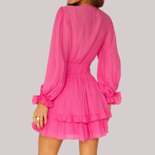 Bequemes Rüschenkleid mit Taillenband für dich
