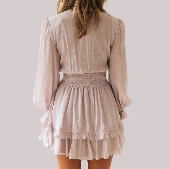 Bequemes Rüschenkleid mit Taillenband für dich