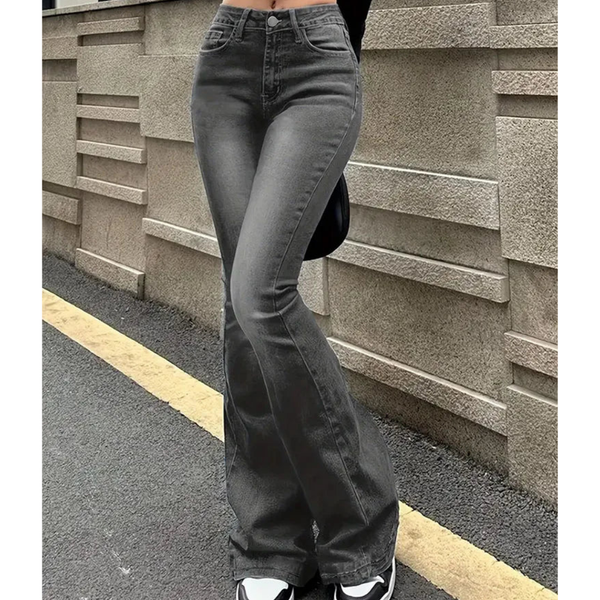 Elegante Weiche Warm Taillierte Ausgestellte Schöne Jeans