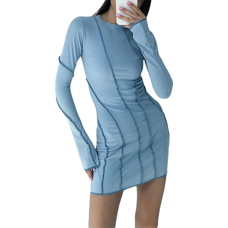 Elegantes Emma -Figurbetontes Langarm-Minikleid für Frauen