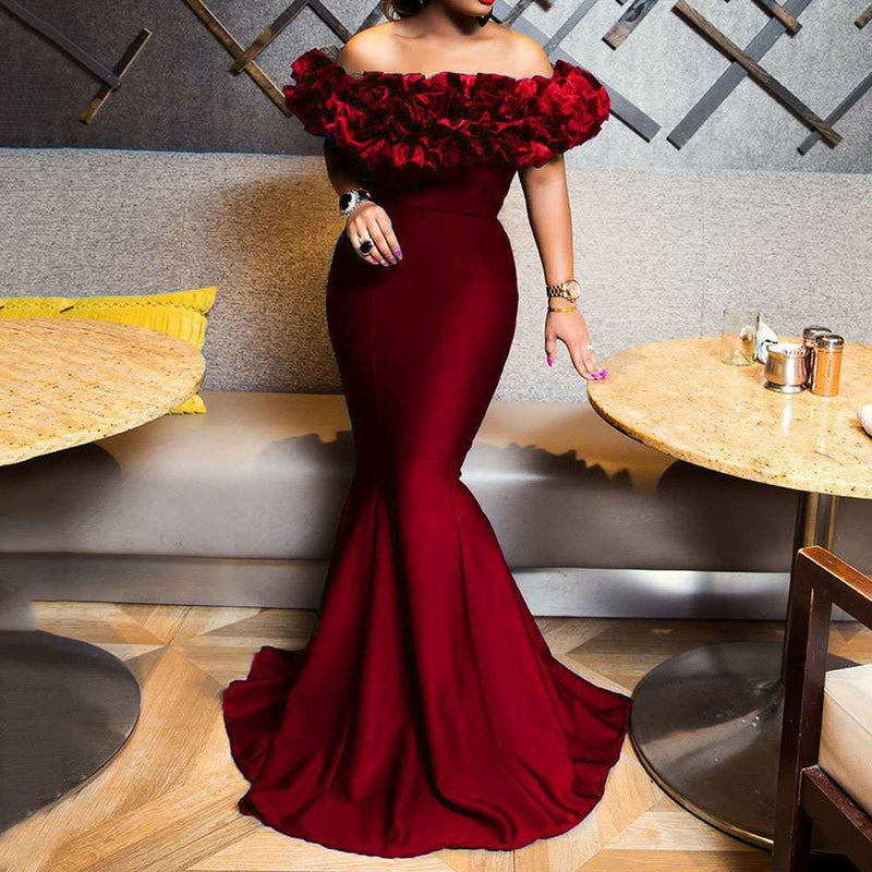 Elegantes Emma -Blatt Rüsche Ein Schulter Mini Kleid