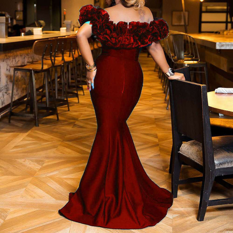 Elegantes Emma -Blatt Rüsche Ein Schulter Mini Kleid