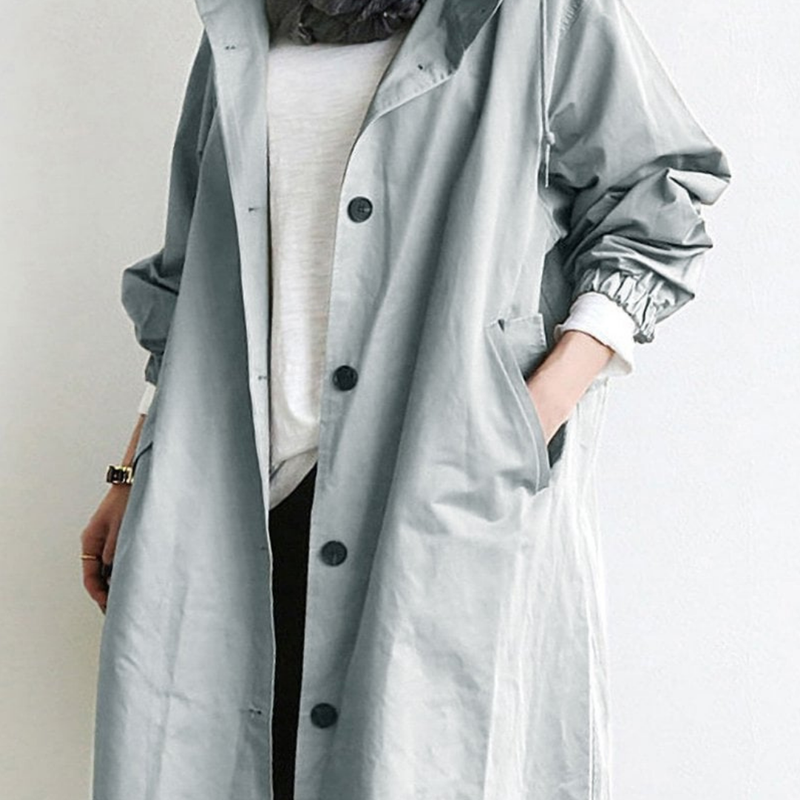 Langer Wasserdichter Eleganter Mantel Für Damen Coat