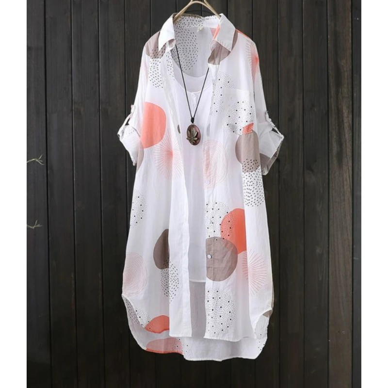 Elegantes Leichtes Hemdblusenkleid mit Business-Print für dich