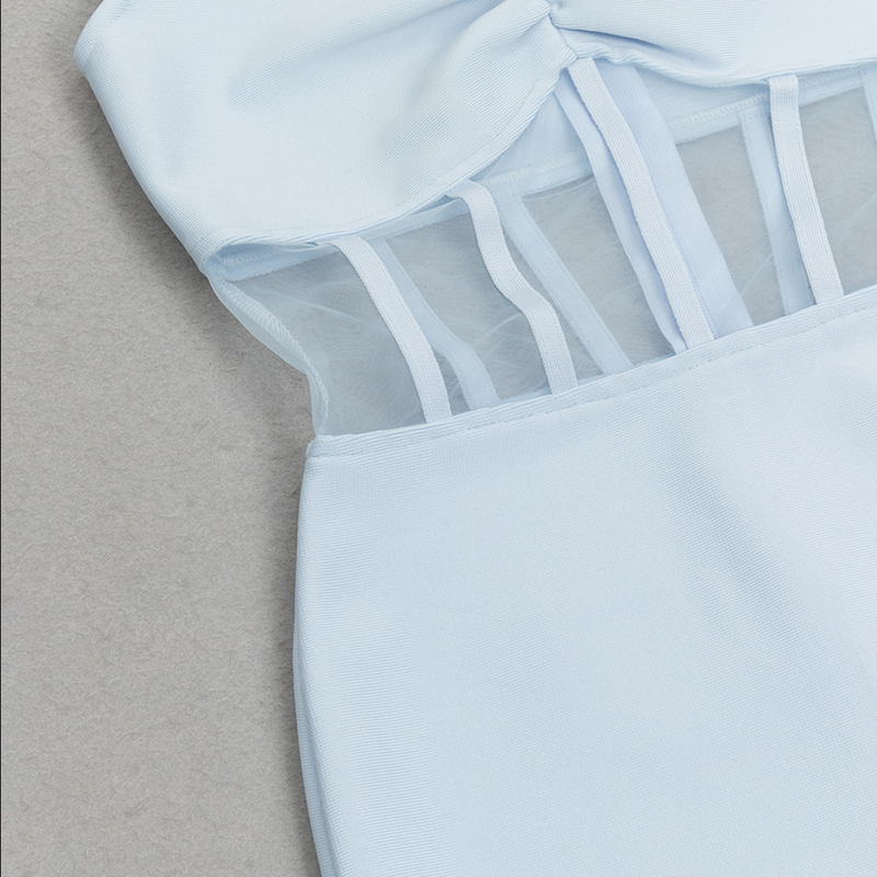 Elegantes Kleid in Blau mit Schönen Mesh-Cutouts