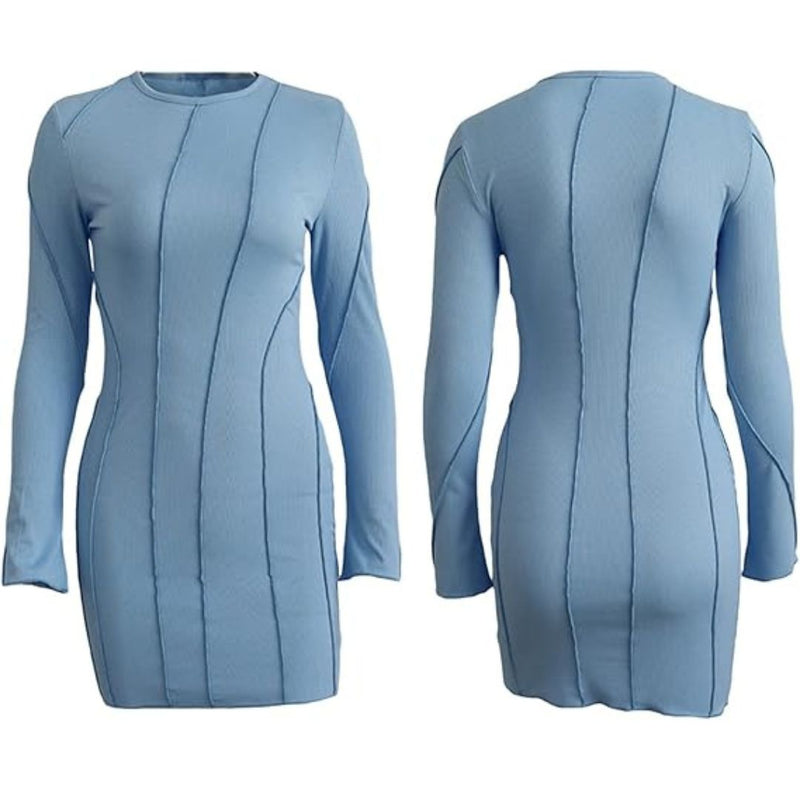 Elegantes Emma -Figurbetontes Langarm-Minikleid für Frauen