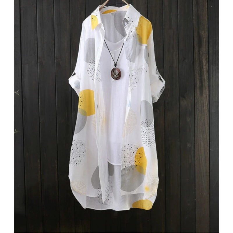 Elegantes Leichtes Hemdblusenkleid mit Business-Print für dich