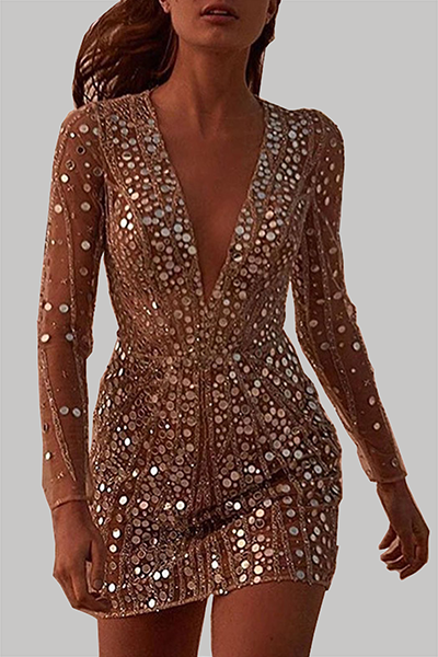 Schickes Emma -Paillettenbesetztes Minikleid für besondere Anlässe dd