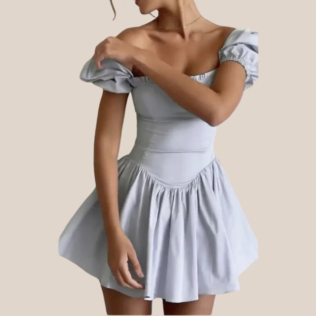 Elegantes Korsettkleid mit Puffärmeln