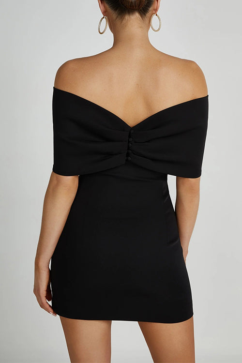 Elegantes Bow Off Shoulder Mini Kleid