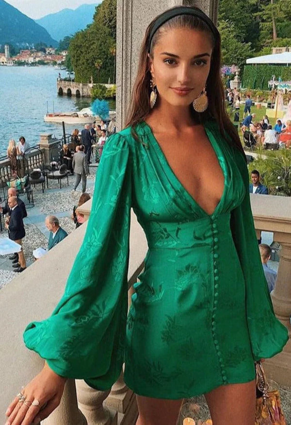 Wunderschönes Emma -Minikleid Mit Textur Und Ballonärmeln