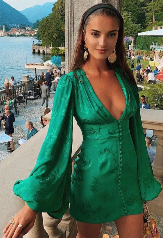 Wunderschönes Emma -Minikleid Mit Textur Und Ballonärmeln