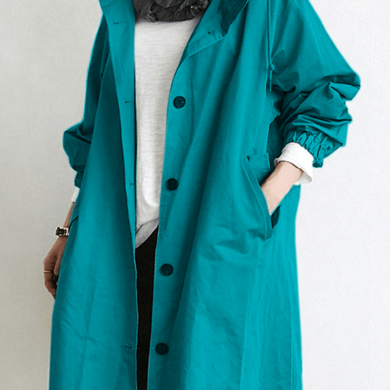 Langer Wasserdichter Eleganter Mantel Für Damen Coat