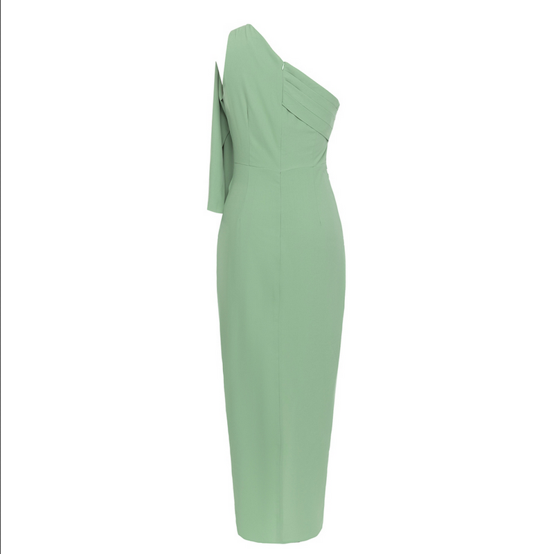 Elegantes Margit - Asymmetrisches figurbetontes Midikleid