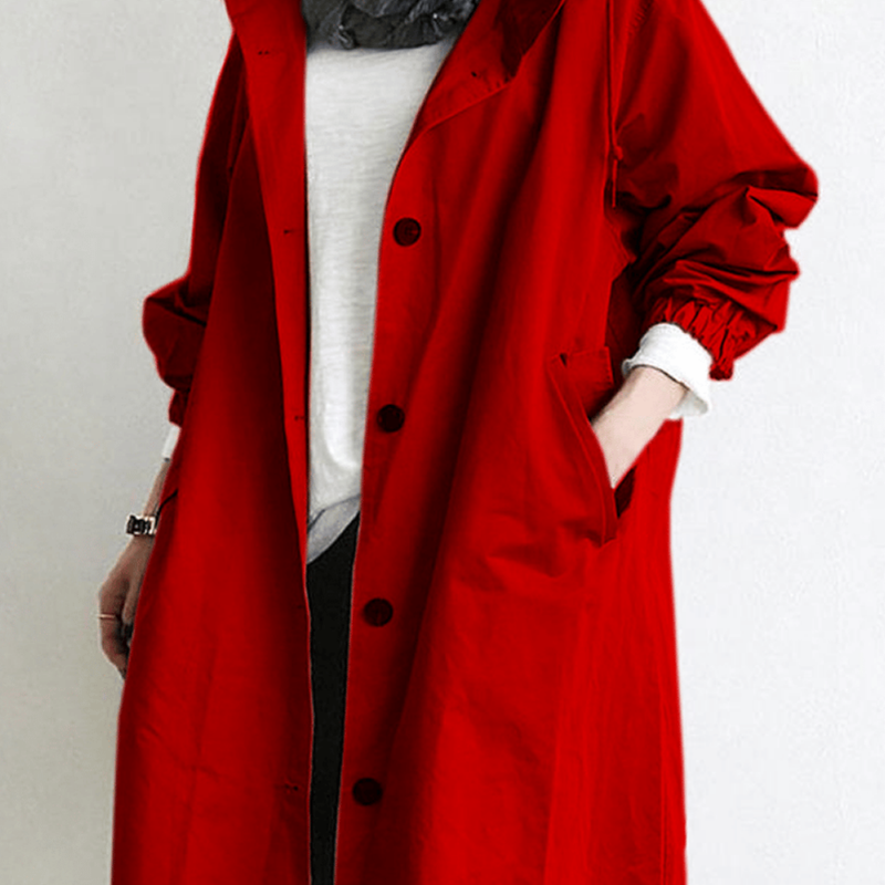 Langer Wasserdichter Eleganter Mantel Für Damen Coat