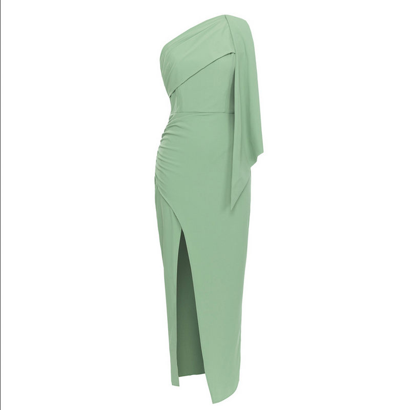 Elegantes Margit - Asymmetrisches figurbetontes Midikleid