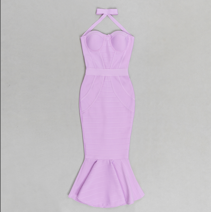 Elegantes Dorothea - Bandage Midikleid mit Rüschen