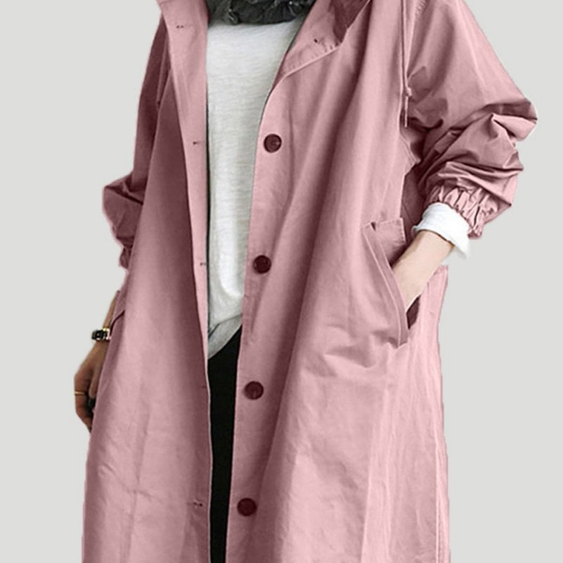 Langer Wasserdichter Eleganter Mantel Für Damen Coat