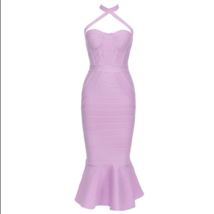 Elegantes Dorothea - Bandage Midikleid mit Rüschen