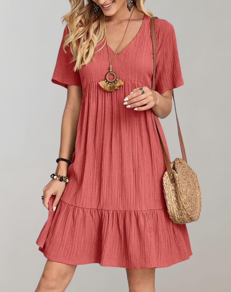 Elegantes Emma- Damen Lässiges Mini Kleid für den Sommer