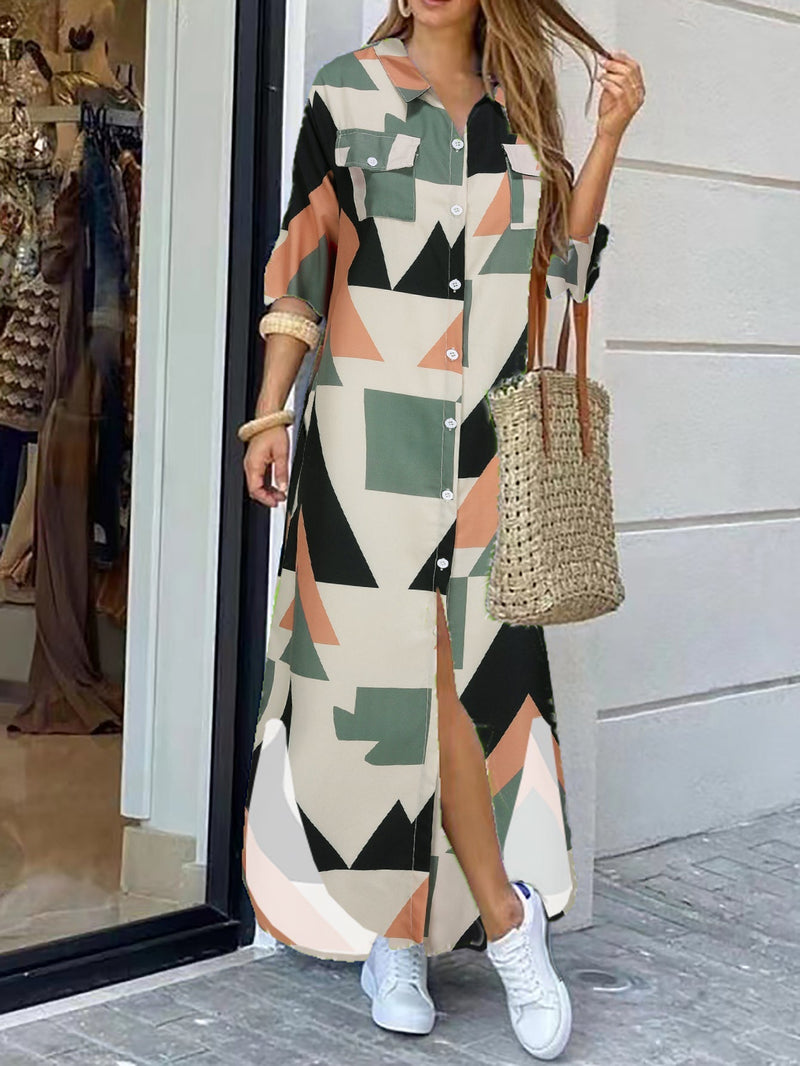Weiches Lässiges Langarmkleid in Olivgrün für dich