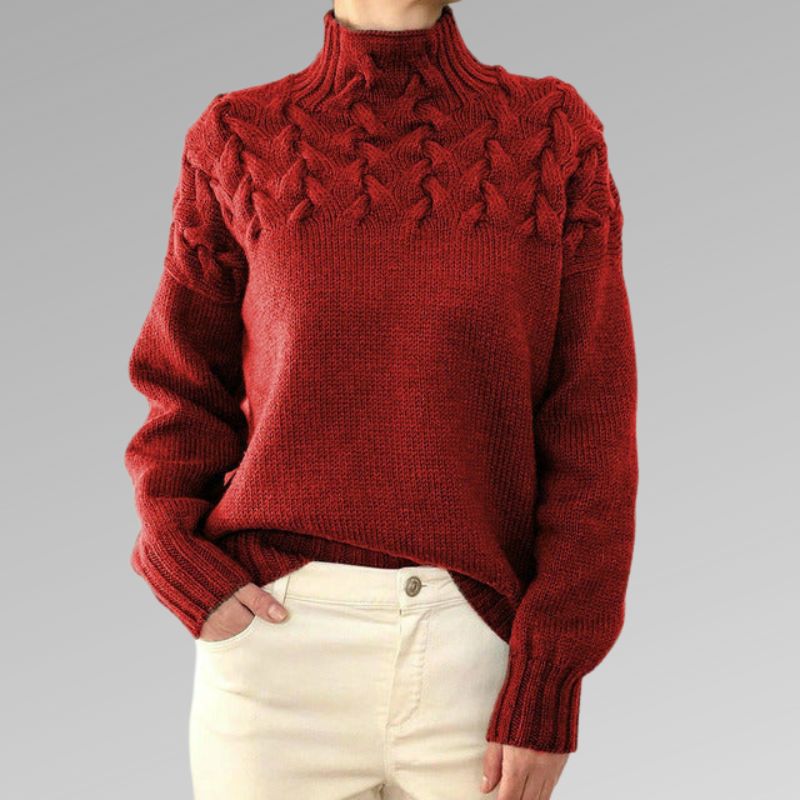 Franziska - Warmer skandinavischer Strickpullover für Damen