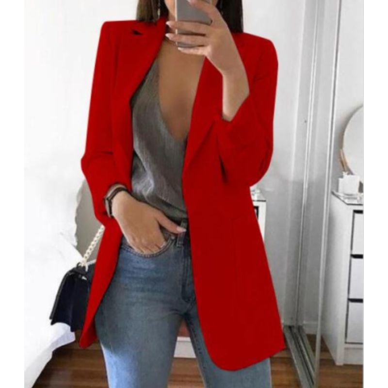 Eleganter Formeller Langarm Damen Stilvoll Klassisch Blazer