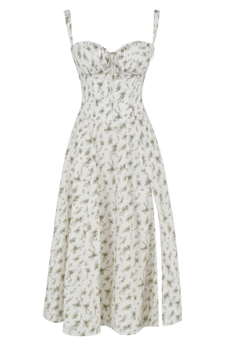 Bequemes und Blümchen Bustierkleid mit Taillenformung