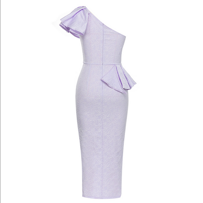 Elegantes Karla Midikleid mit Rüschendetail für besondere Anlässe