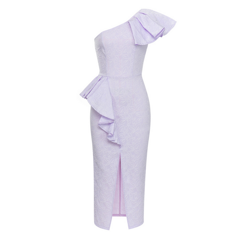 Elegantes Karla Midikleid mit Rüschendetail für besondere Anlässe
