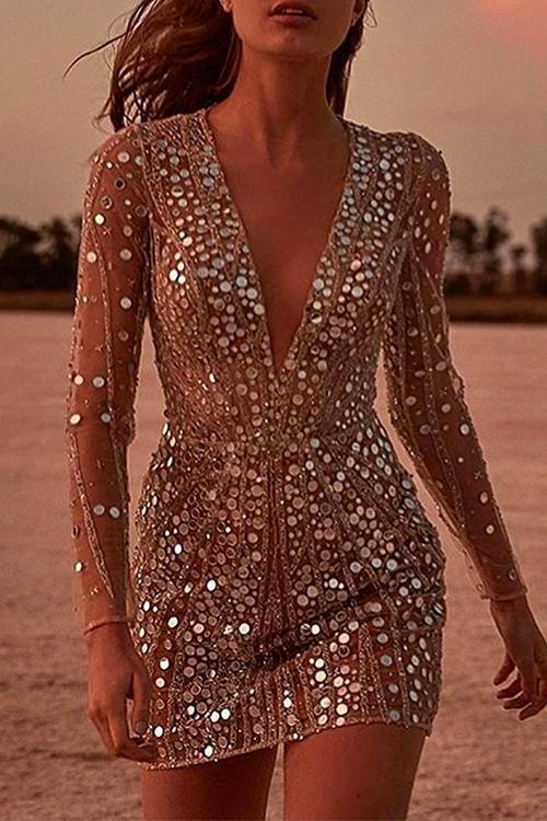 Elegantes Emma -Rosiedress Mit Pailletten Für Feste Kleid