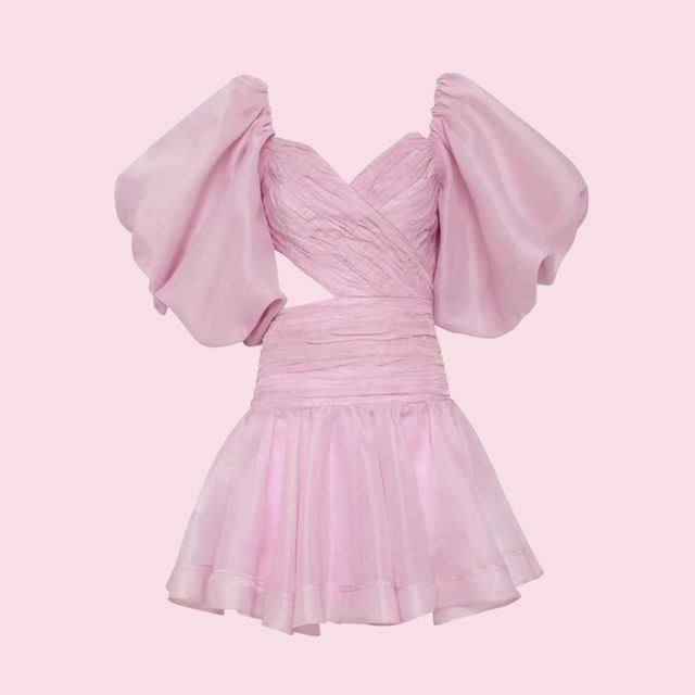 Elegantes Emma -Minikleid mit Puffärmeln und Herzausschnitt ddd