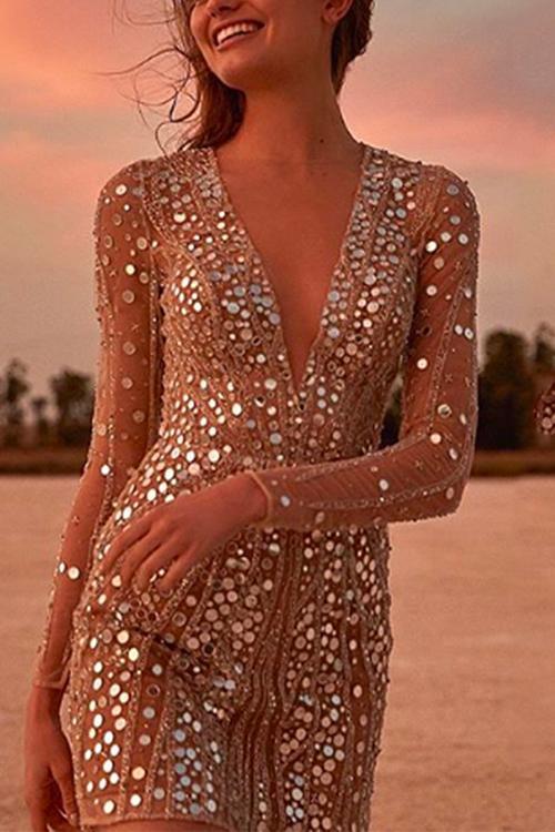 Elegantes Emma -Rosiedress Mit Pailletten Für Feste Kleid