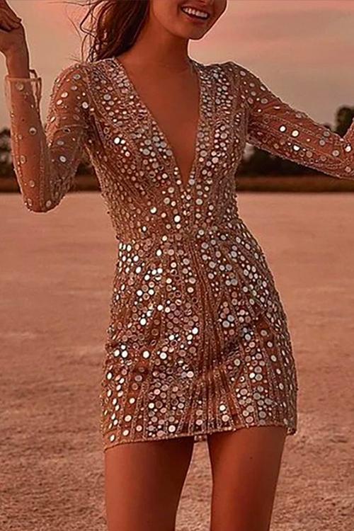 Elegantes Emma -Rosiedress Mit Pailletten Für Feste Kleid