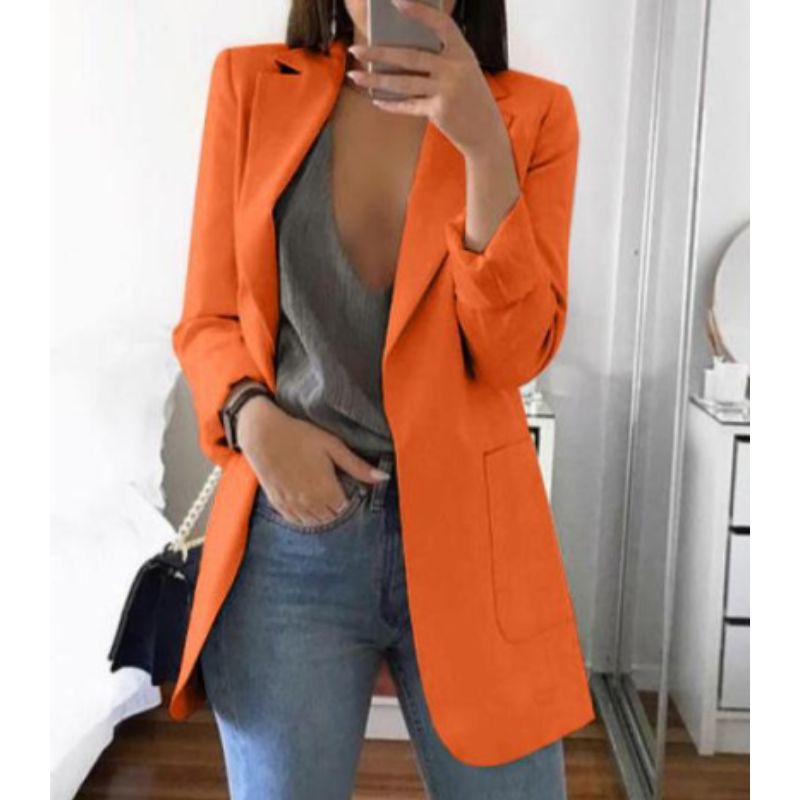 Eleganter Formeller Langarm Damen Stilvoll Klassisch Blazer