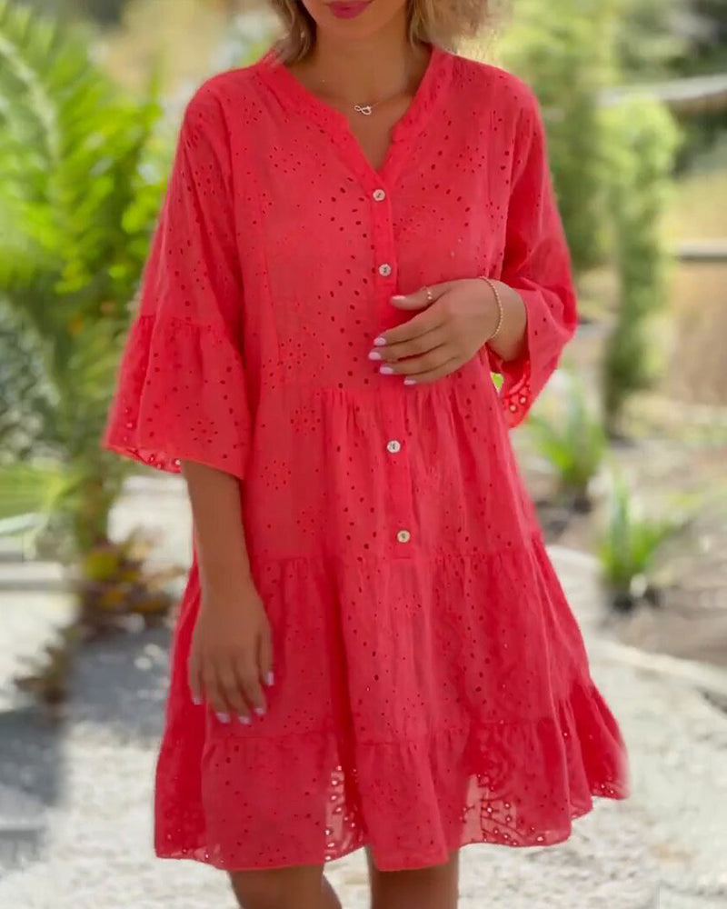 Weiches Sommerkleid aus Baumwollmischung für dich in Blau
