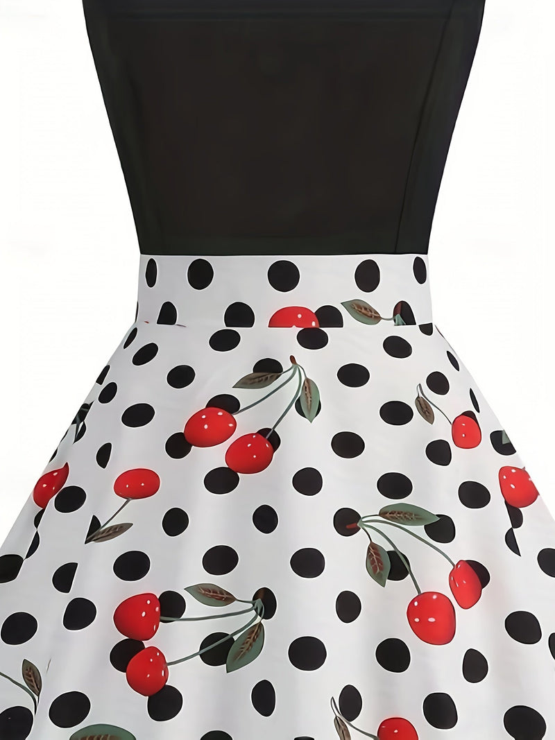 Bequemes Kirschendruck Kleid für Damen für dich - Elegant