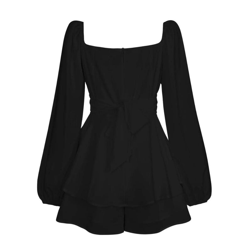 Elegantes Emma Minikleid mit Langen Ärmeln und Lagenrock