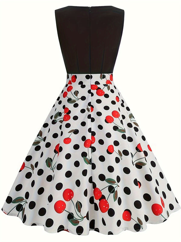 Bequemes Kirschendruck Kleid für Damen für dich - Elegant
