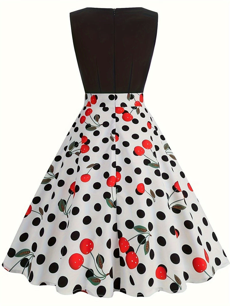 Bequemes Kirschendruck Kleid für Damen für dich - Elegant