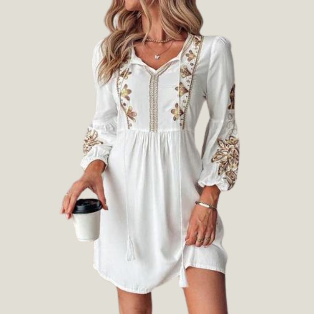 Elegantes Besticktes Kleid mit Schnürdetails für dich