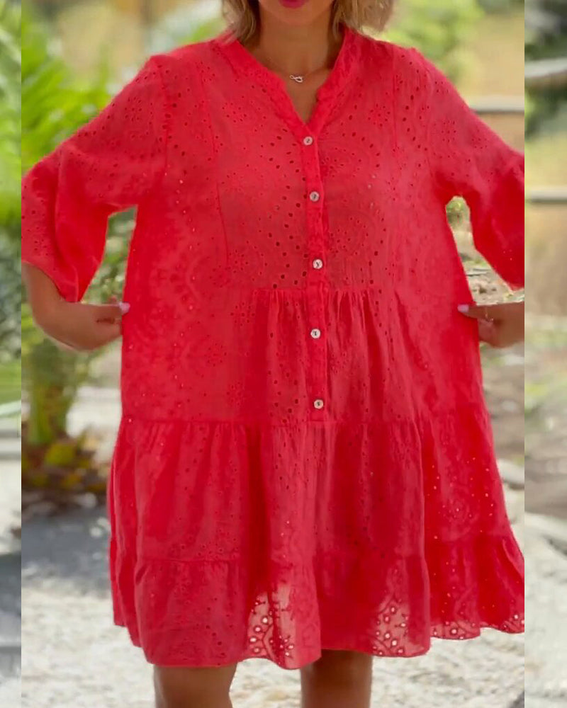 Weiches Sommerkleid aus Baumwollmischung für dich in Blau