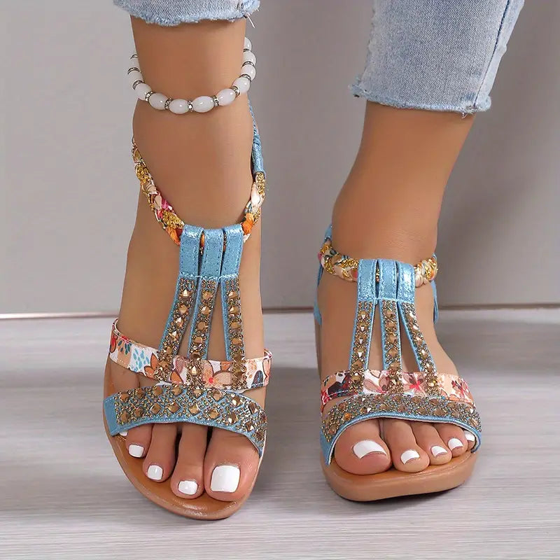 Bequeme und Schöne Leichtes - Boho Glam Keilsandalen
