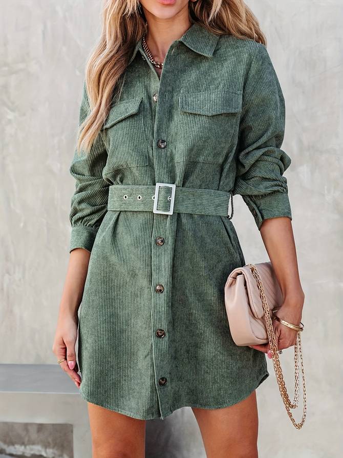 Elegantes Emma -Corduroy Mini Kleid für jeden Anlass