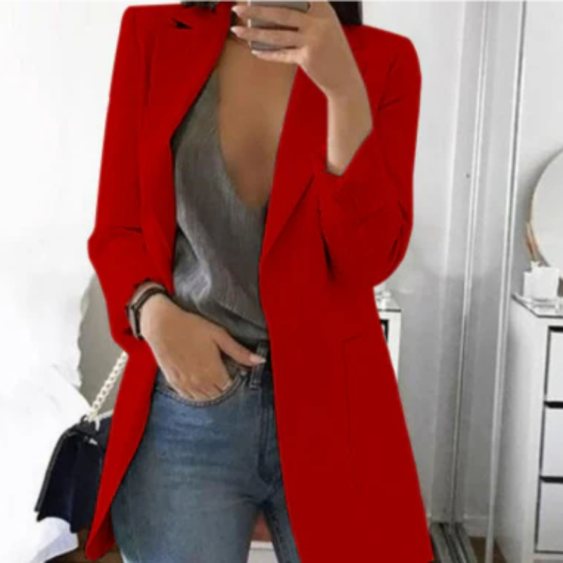 Eleganter Damen Blazer Warm Leicht Stilvoll Schlicht Jacket