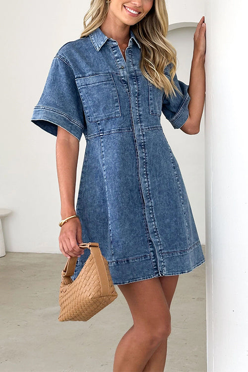 Elegantes Denim Mini Kleid für Dich