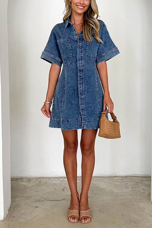 Elegantes Denim Mini Kleid für Dich